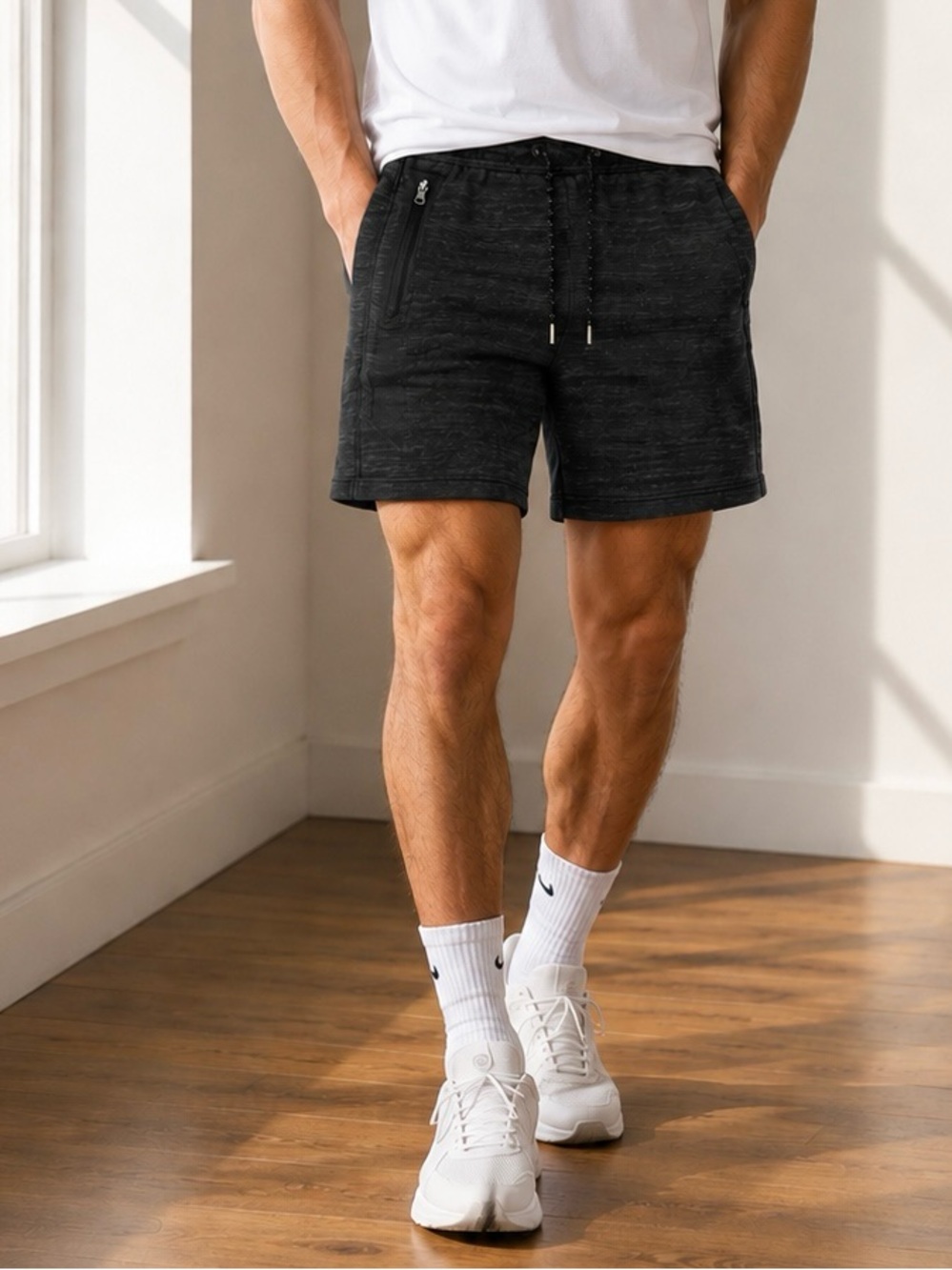 American Eagle Flex Charcoal Knit Pull-On Shorts Men’s XS 9” Inseam